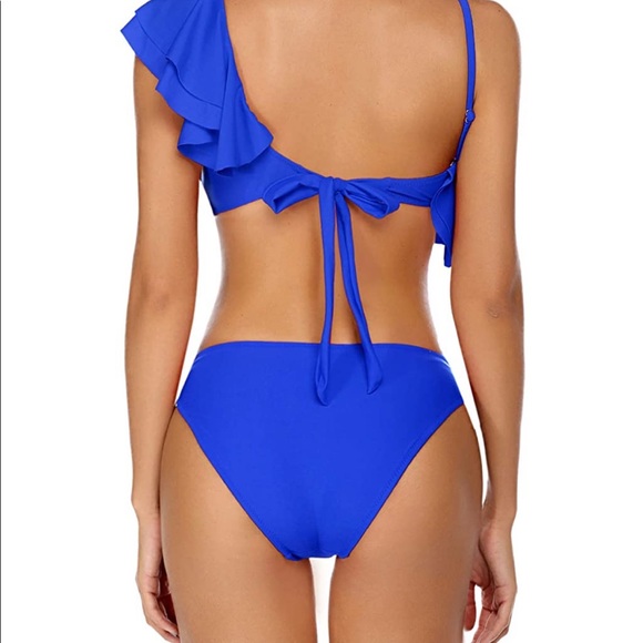 One Shoulder Ruffle Bikini Set - Picture 6 of 7